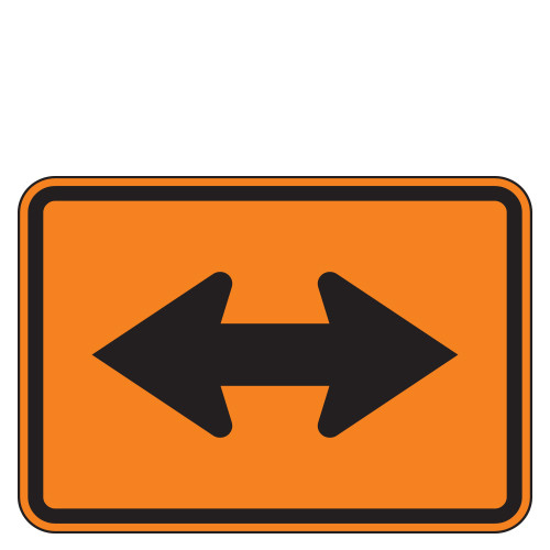 Double Arrow Auxiliary Route Marker Plaques for Temporary Traffic Control