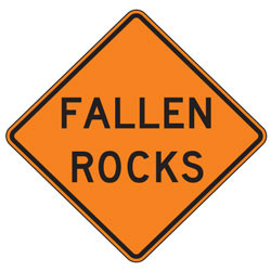 Fallen Rocks Warning Signs for Temporary Traffic Control