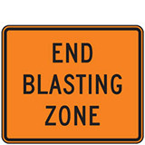 End Blasting Zone Warning Signs for Temporary Traffic Control