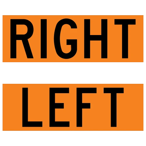 Double Faced Right/Left Plaque to be used with Lane Signs