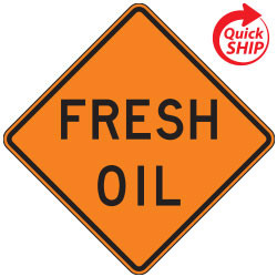Fresh Tar Warning Signs for Temporary Traffic Control
