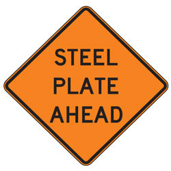 Steel Plate Ahead Warning Signs for Temporary Traffic Control