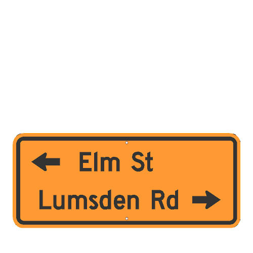 2 Street Names/Arrows Plaques for Temporary Traffic Control
