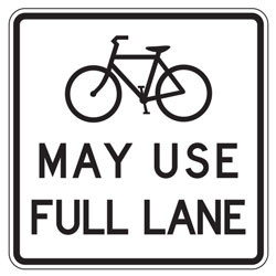 Bicycles (Symbol) May Use Full Lane Sign for Bicycle Facilities