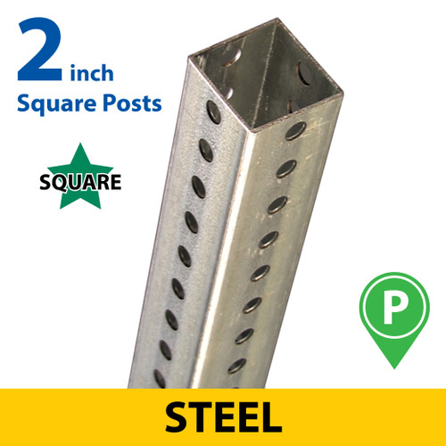 Silver 2" Square Punched Steel Posts