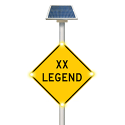 Solar LED Blinking Warning Sign Alert System
