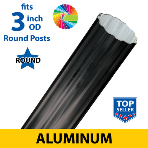 Semi Gloss Powder Painted 3" OD Round Fluted Aluminum Posts
