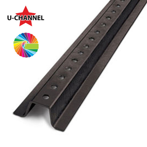 Black Semi Gloss Powder Painted U Channel Posts