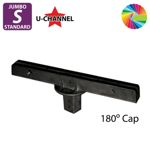 Semi Gloss Powder Painted 12" Jumbo Bracket: 180 Degrees for U Channel Posts