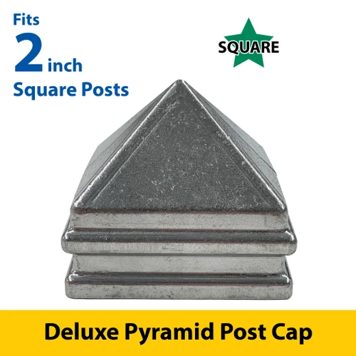 Silver Deluxe Pyramid Cap for 2" Square Post