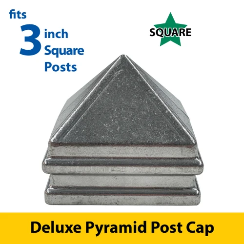 Silver Deluxe Pyramid Cap for 3" Square Post