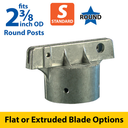 Silver 5.5" Post Cap Bracket for 2 3/8" OD Round Post for Flat or Extruded Sign Blades