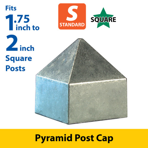 Silver Pyramid Cap for 1.75" or 2" Square Post