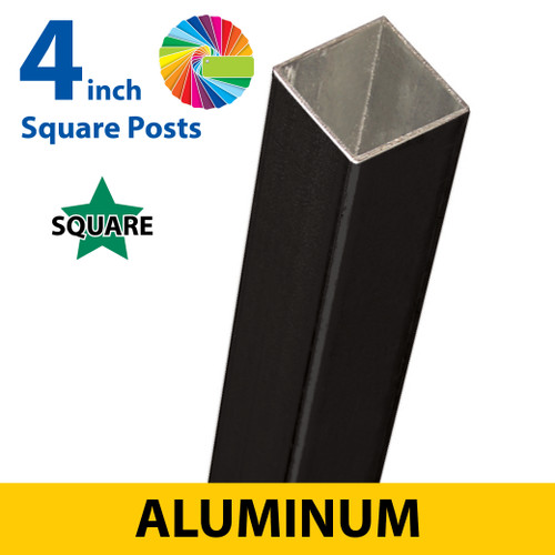 Powder Painted 4" Square Smooth Aluminum Posts
