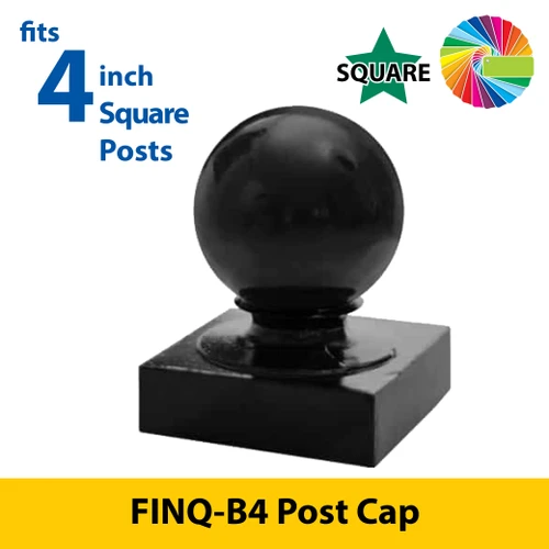 Semi Gloss Powder Painted FINQ B4 Post Cap for 4" Square Post