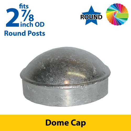 Silver 3" OD Round Post Dome Cap for 2 7/8" OD Round Post