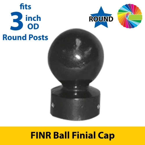 Semi Gloss Powder Painted FINR Ball Cap for 3" OD Round Post