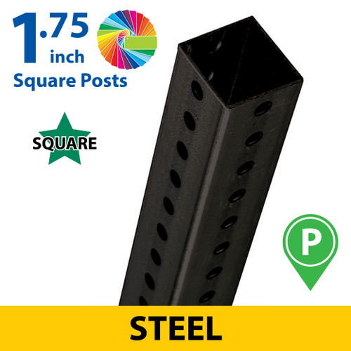 Powder Painted 1.75" Square Punched Steel Posts