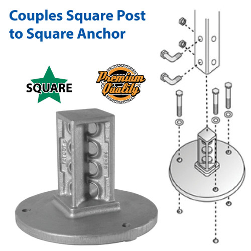 Square Post Snap'n Safe Surface Mount