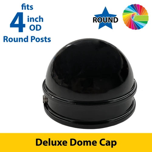 Semi Gloss Powder Painted Deluxe Dome Cap for 4" OD Round Post