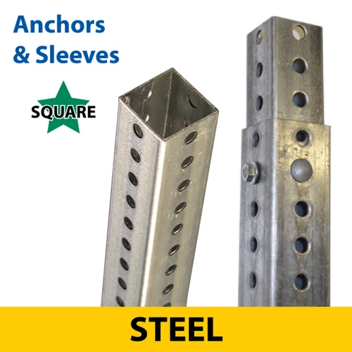 Silver Square Punched POZ LOC Anchors/Sleeves