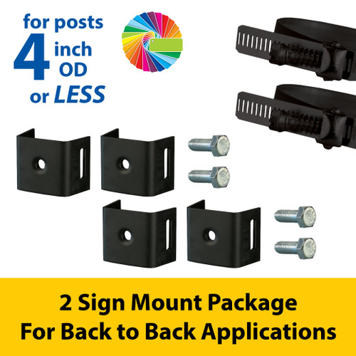 Semi Gloss Powder Painted Snap Lock Assembly and Minus 4 Bracket 2 Signs Mounting Package