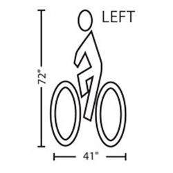 Left Bike with Rider | 3M™ Stamark™ Pre-Cut Pavement Marking Symbol