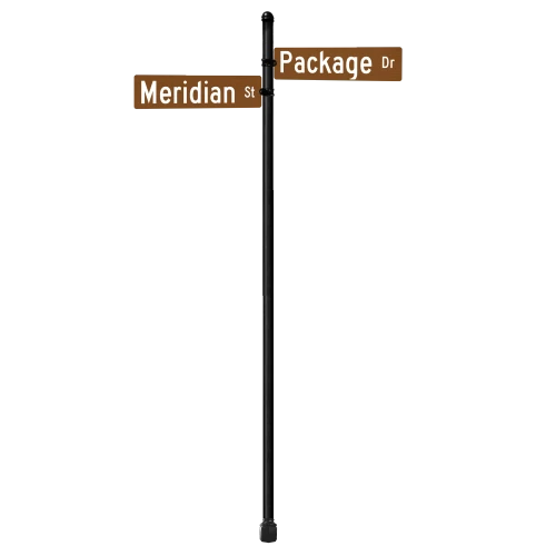 Meridian | Standard Mount | 4 Way Intersection with 9" x 30" Street Name Blades Package