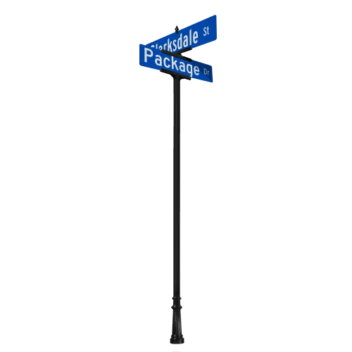 Clarksdale | Special Mount | 4 Way Intersection with 36" Street Name Blades Package