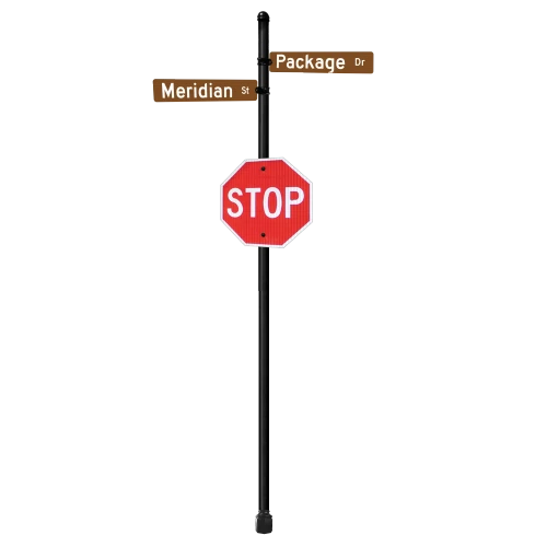 Meridian | Special Mount | 4 Way Intersection with 6" x 30" Blades & Stop Sign Package