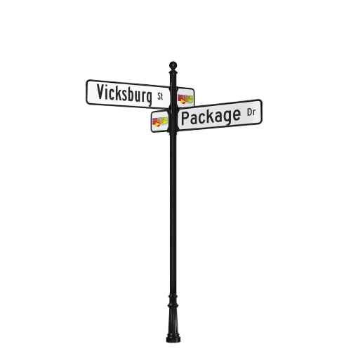 Vicksburg | Special Mount | 4 Way Intersection with 9" x 36" Street Name Blades Package
