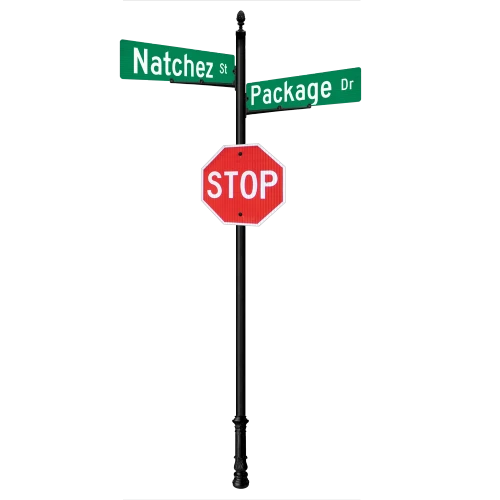 Natchez | Special Mount | 4 Way Intersection with 30" Street Name Blades Package