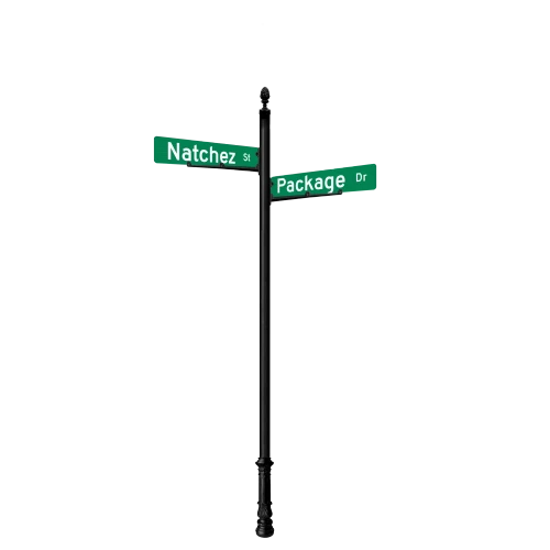 Natchez | Special Mount | 4 Way Intersection with 30" Street Name Blades Package