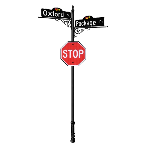 Oxford | Special Mount | 4 Way Intersection with 36" Blades & Stop Sign Package