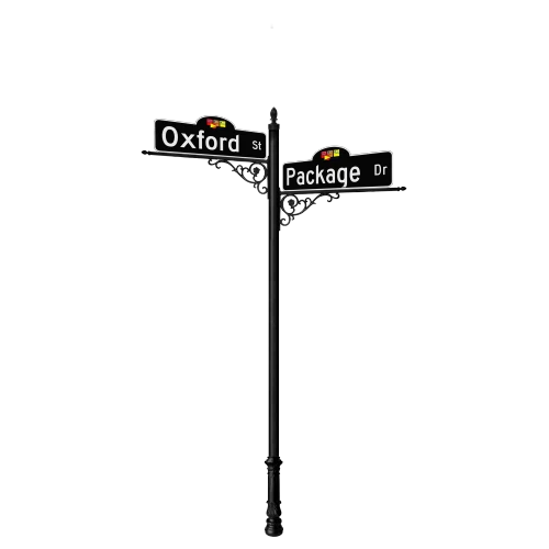 Oxford | Special Mount | 4 Way Intersection with 36" Street Name Blades Package
