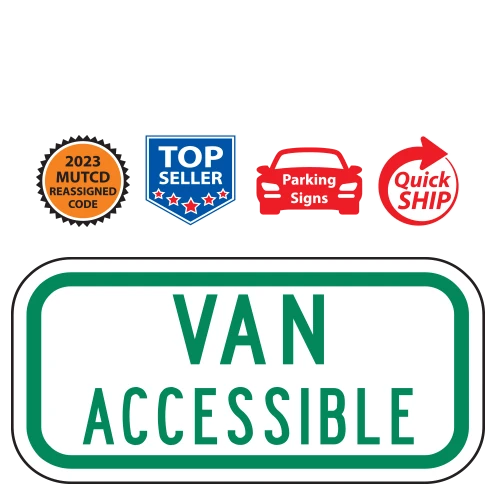 Van Accessible Plaque (Green) | 2023 MUTCD
