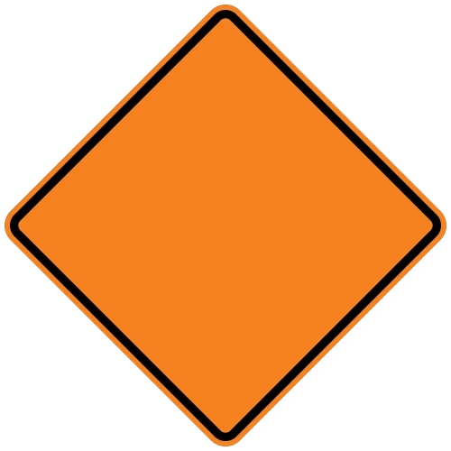 Border Blanks with Orange Reflective Sheeting Signs