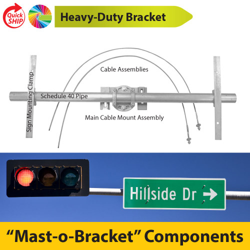 Silver Heavy Duty "Mast o Brackets" Components for Overhead Mast Arms