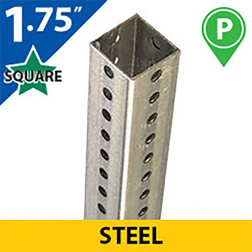 Silver 1.75" Square Punched Steel Posts