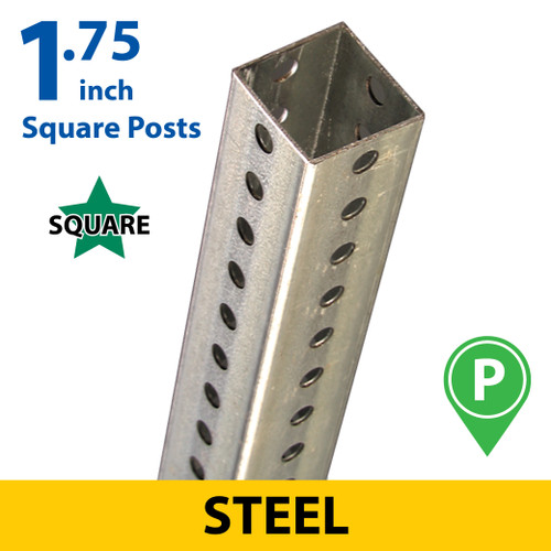 Silver 1.75" Square Punched Steel Posts