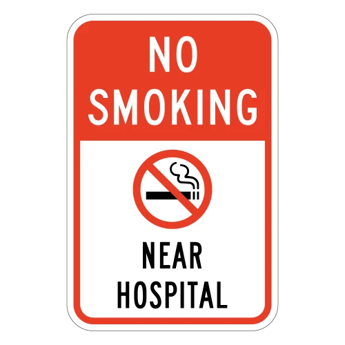 No Smoking Near Hospital Sign