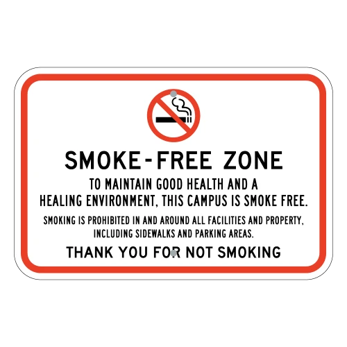 Smoke Free Zone | Thank You for Not Smoking Sign