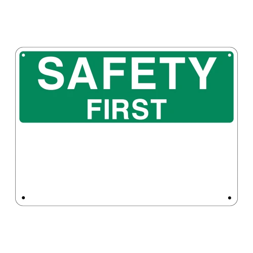 14" x 10" OSHA Safety First Header with choice of Standard Legend