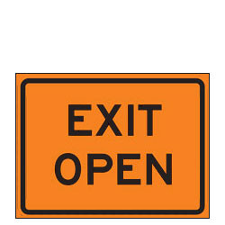 Exit Open Warning Signs for Temporary Traffic Control (Crashworthy