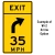 W1 Series Arrow & Exit Speed Advisory Warning Sign