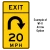 W1 Series Arrow & Exit Speed Advisory Warning Sign