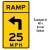 W1 Series Arrow &  Ramp Speed Advisory Warning Sign
