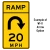 W1 Series Arrow &  Ramp Speed Advisory Warning Sign