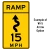 W1 Series Arrow &  Ramp Speed Advisory Warning Sign
