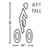 Bike with Rider Wearing Helmet | 8ft | 3M™ Stamark™ Pre Cut Pavement Marking Symbol